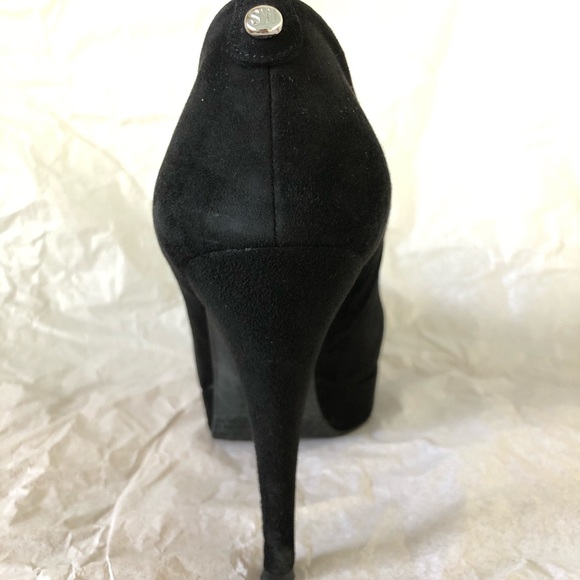 9M Stuart Weitzman Logocoverup Black Suede Booties - Picture 4 of 16